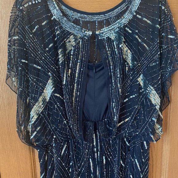 Navy and silver gown, unique and beautiful! Mother of the groom, worn once, 14 - Picture 3 of 8